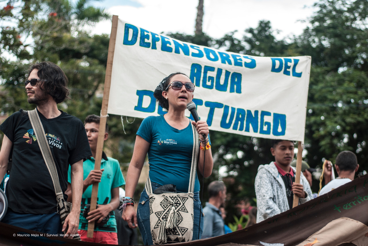 The Ríos Vivos movement in Antioquia, Colombia. The communities affected by the Hidroituango dam mobilize and protest in defense of the climate and against the use of fossil fuels. 