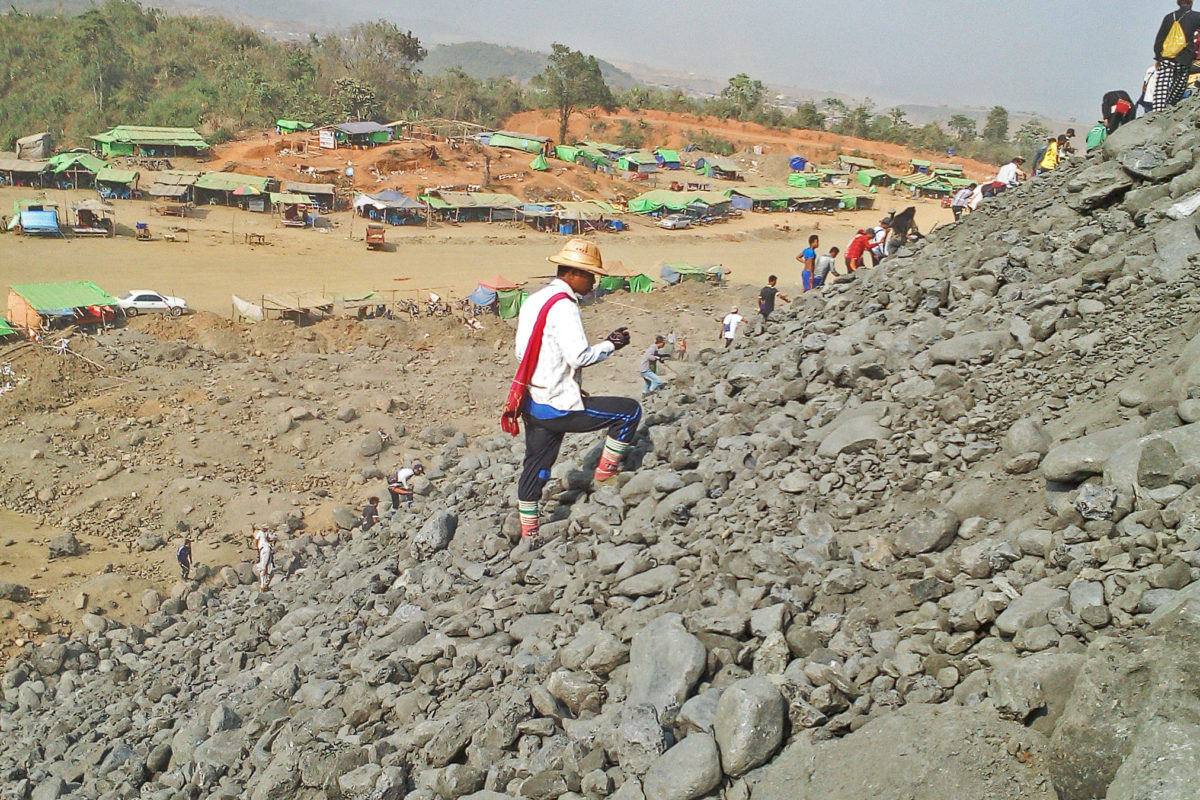 A jade mining site in Myanmar's Kachin state.