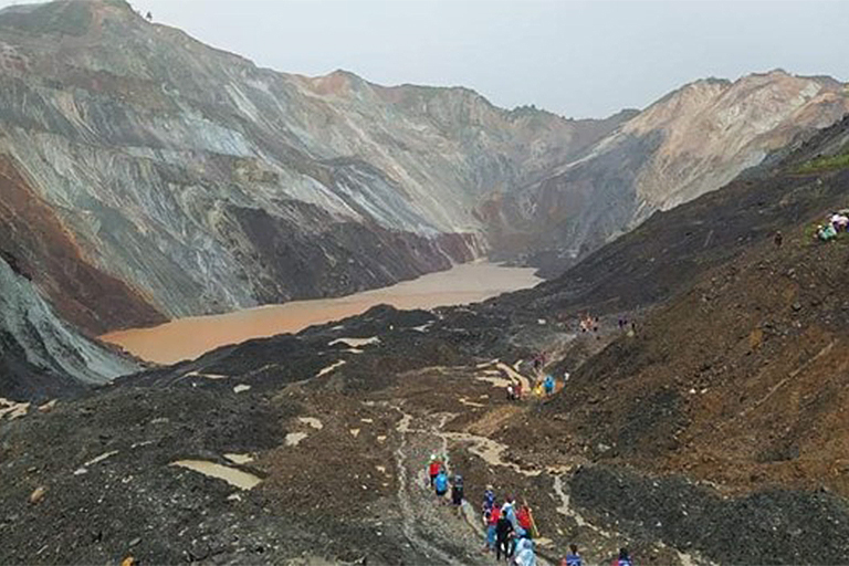 Excessive mining of jade has caused occasional landfalls and sinkholes in Hpakant. 