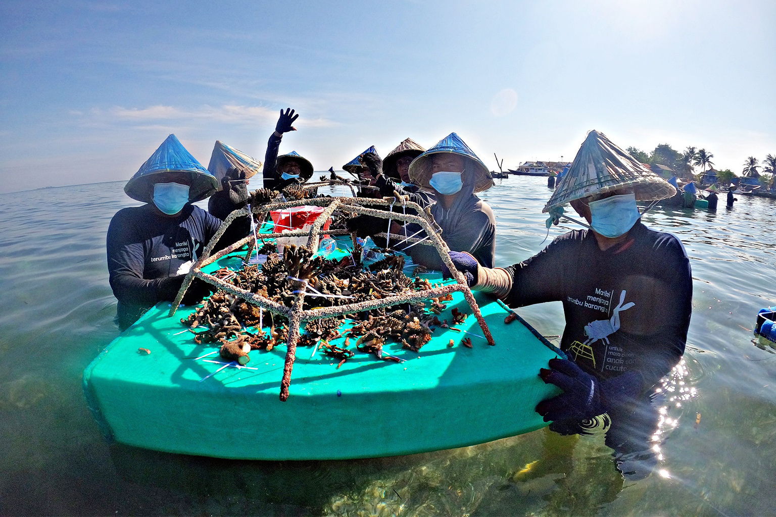 Indonesia Coral Restoration Task Force members undergo intensive training on the MARRS methodology in Bontosua Island, South Sulawesi, Indonesia. 