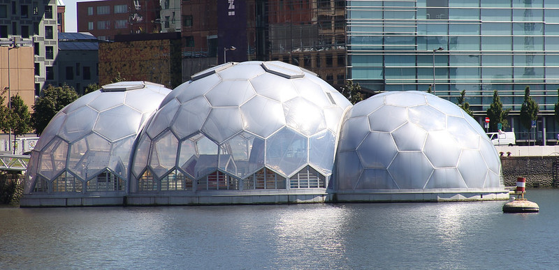 Floating pavilion in Rotterdam, The Netherlands.