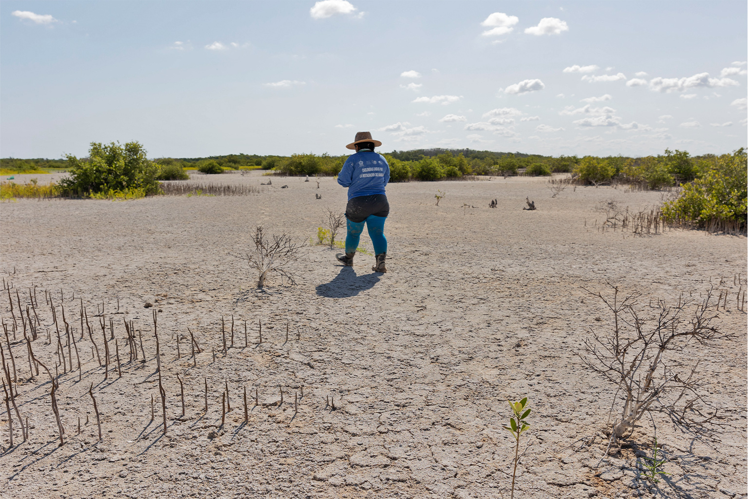 Keila Vazquez walks through a higher-elevation area in Progreso, Yucatán. 