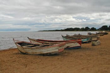 Boats in Lake Malawi National Park.