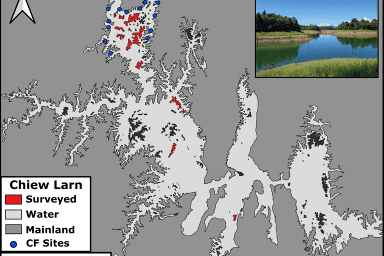 Map of Chiew Larn reservoir