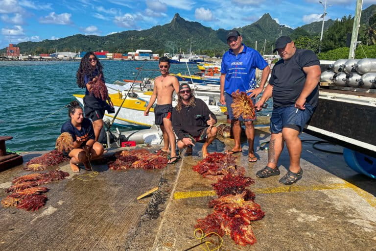 Dive team. Teina Rongo is the second from right.