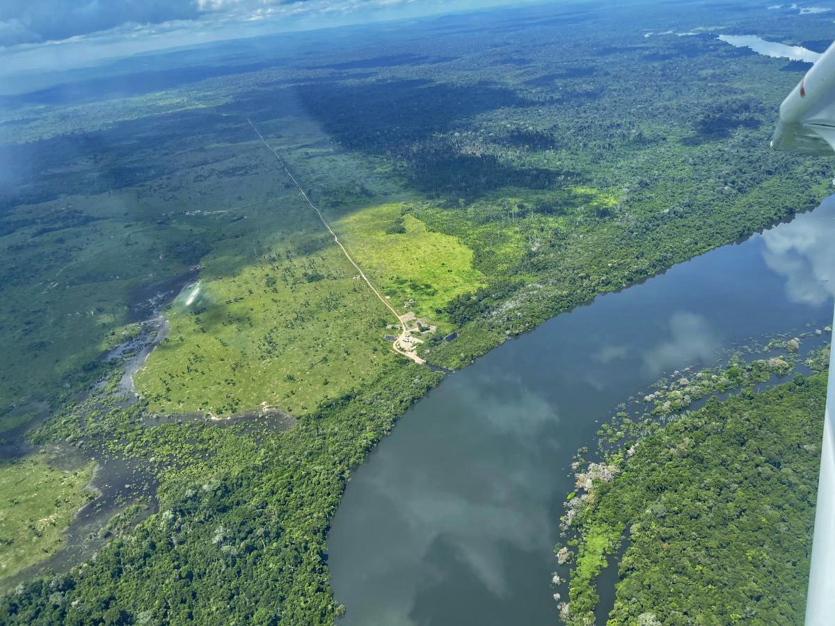 An illegal road cuts across the Xingu Socioenvironmental Corridor