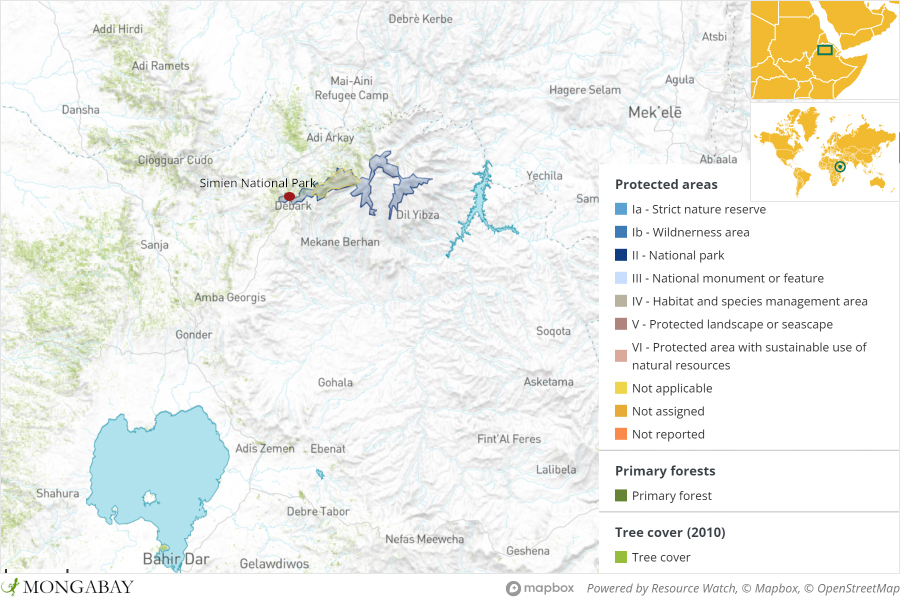 Simien National Park map