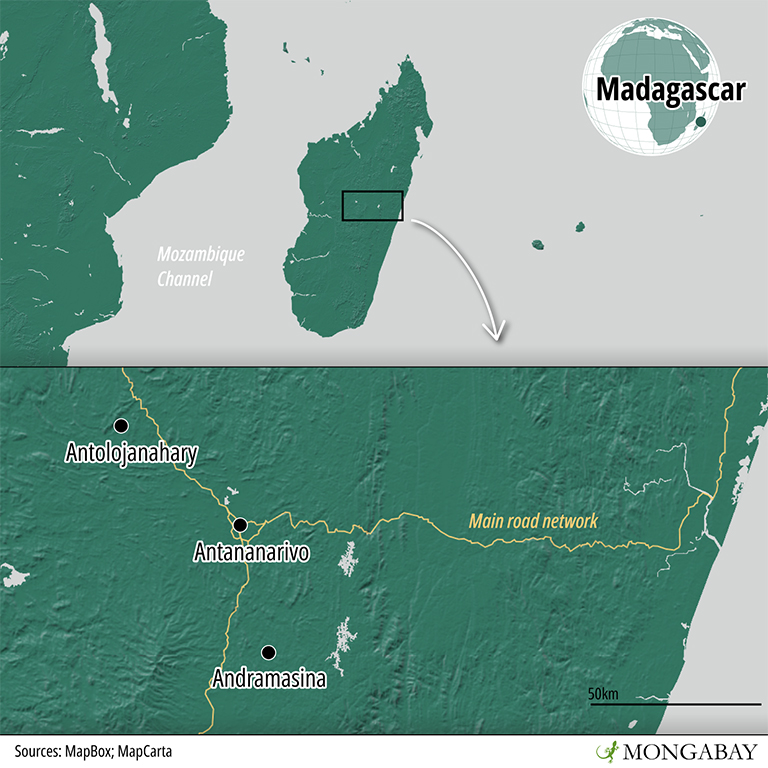 Map showing Antolojanahary 