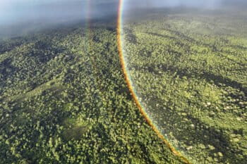 Rainbow over Jambi, Indonesia. Photo credit: Rhett Ayers Butler / Mongabay