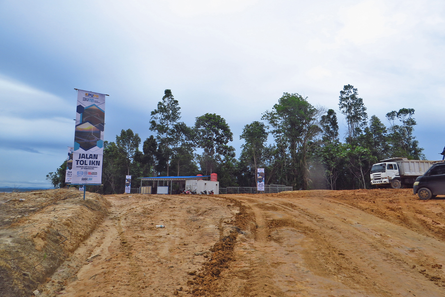 Area cleared for the development of a toll road.