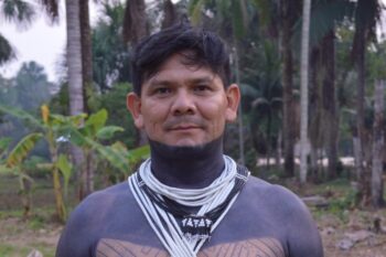 Beto Marubo in Vale do Javari, Brazil, in 2022. Image courtesy of Beto Marubo.