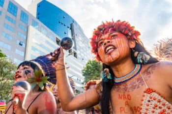 Acampamento Terra Livre Indigenous protest in Brazil, April 6, 2022. Image by Mídia NINJA Via Flickr (CC BY-NC 2.0).