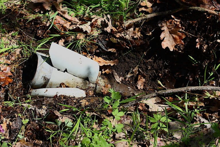 An unexploded shell in the Kreidova Flora Nature Reserve. Image courtesy of Dr. Yuliia Spinova.