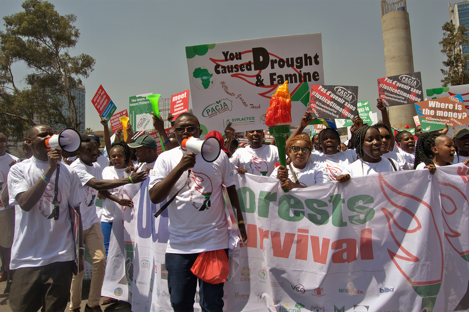 Kelly Banda during the Climate Justice torch campaign march.