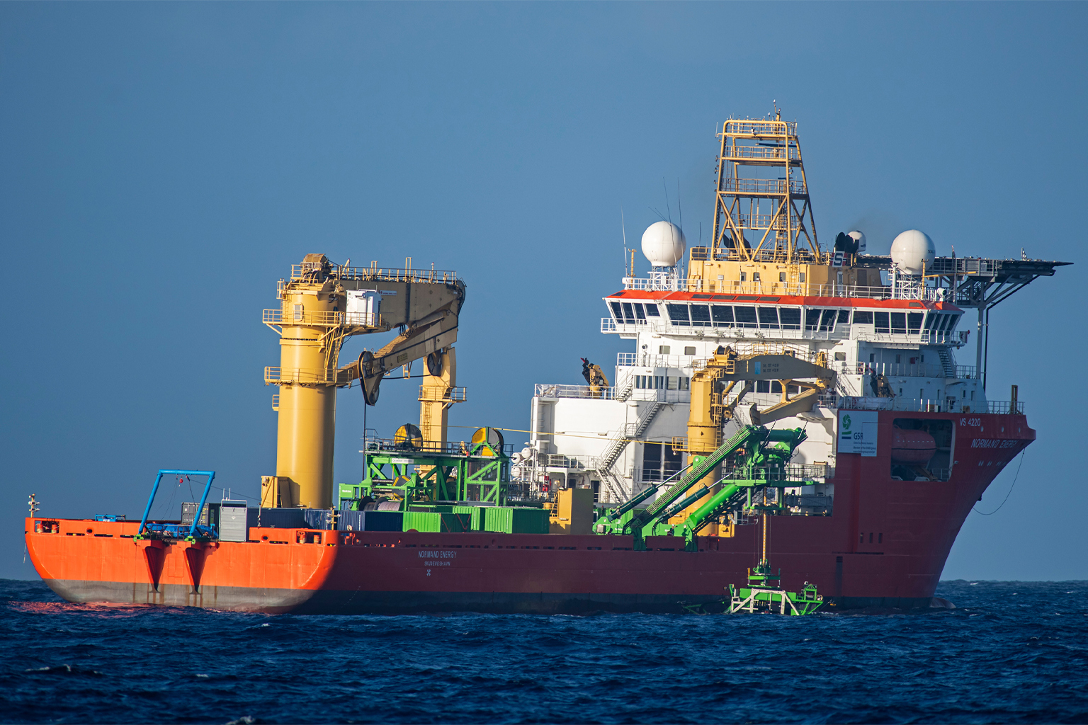 A deep-sea mining vessel.