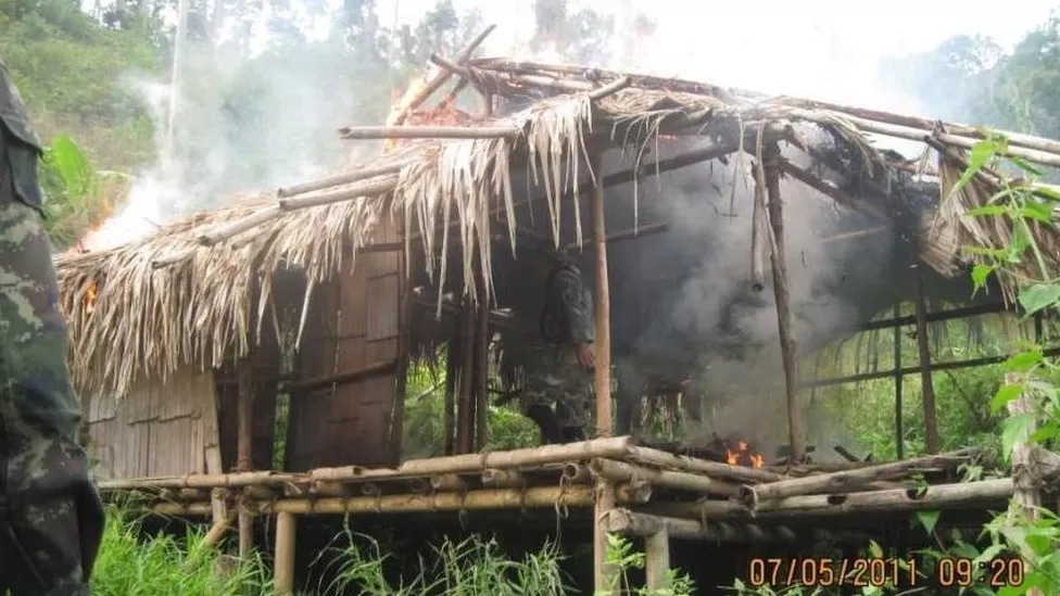 A Karen house being burned.