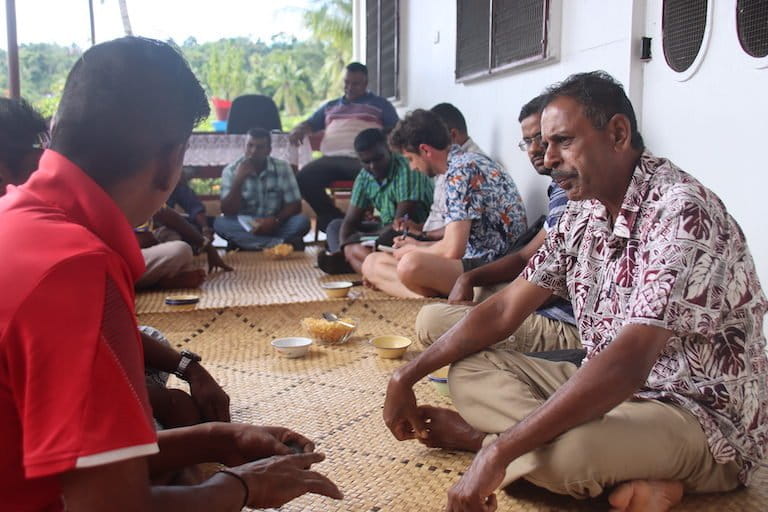 GFCR learning session with sugarcane farmers in Talanoa, Fiji on May 17, 2022. Photo courtesy of Global Fund for Coral Reefs.