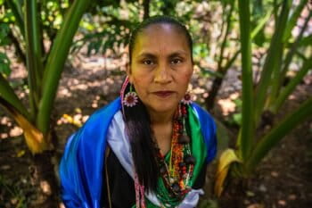 Soraida Chindoy, 38, Indigenous leader from the Inga community of the Condagua reservation. She has been part of the movement to stop the mining project from the beginning. Image by Antonio Cascio for Mongabay.