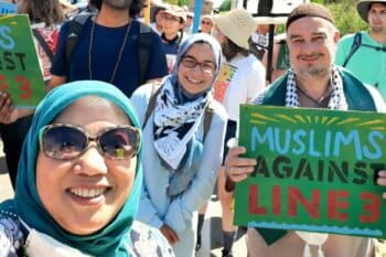 Greenfaith representatives attending as a multifaith delegation at Stop Line 3 pipeline protests in Minnesota. Image courtesy of Nana Firman.