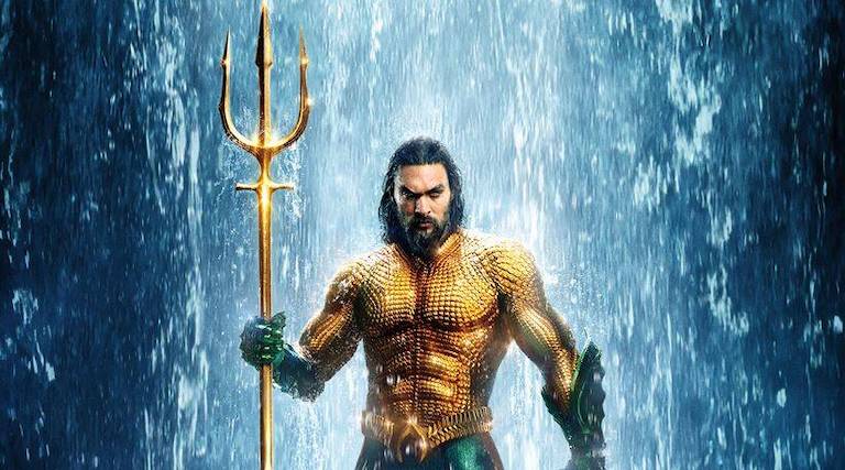 Actor Jason Momoa starred in the 2018 movie "Aquaman." Image via Warner Brothers Entertainment.