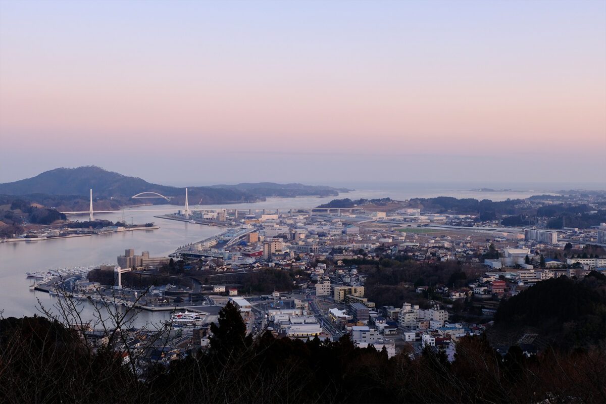 Sunset over Kesennuma.