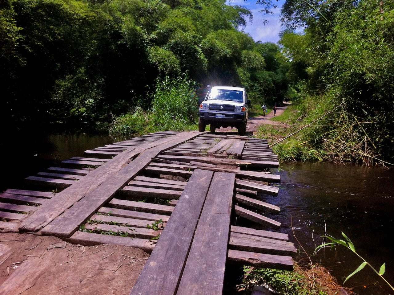 Road travel throughout Sankuru province is challenging, especially in the rainy season. 