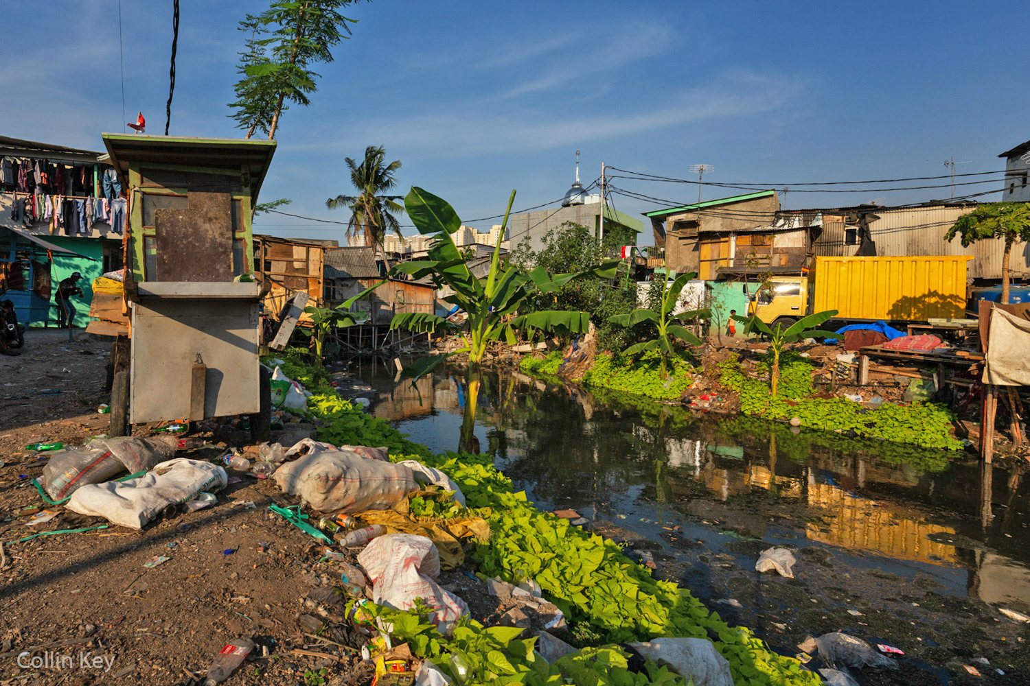 A slum in Jakarta, Indonesia.