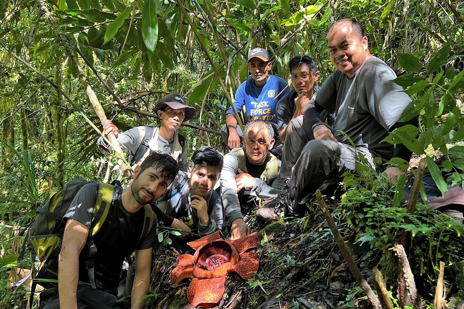 The ex situ propagation team conducting fieldwork. 