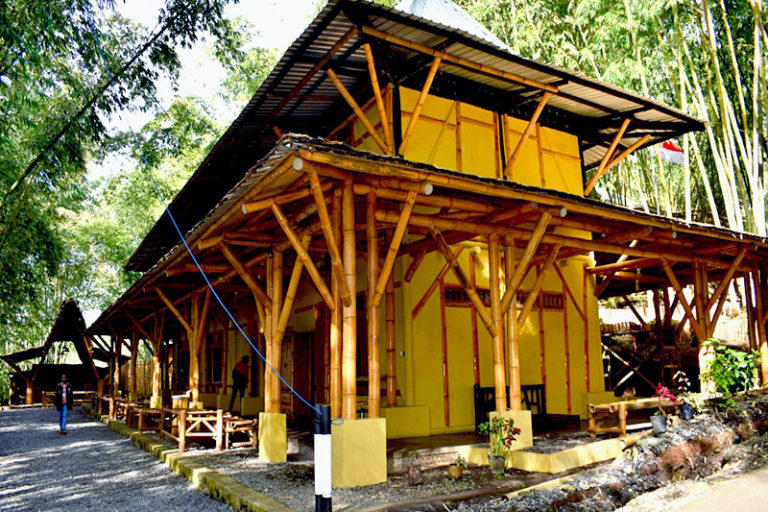 A building made of bamboo