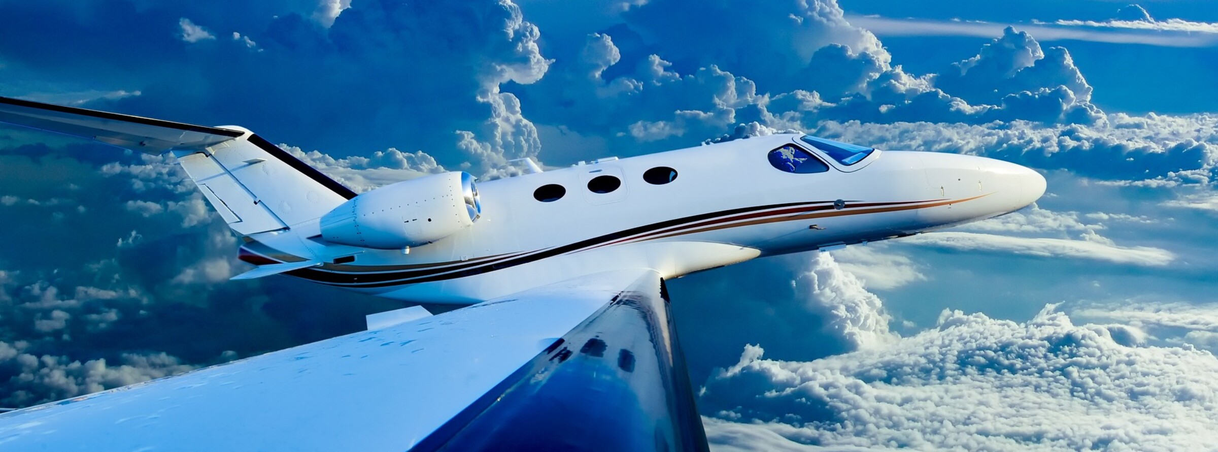 An airplane in flight.