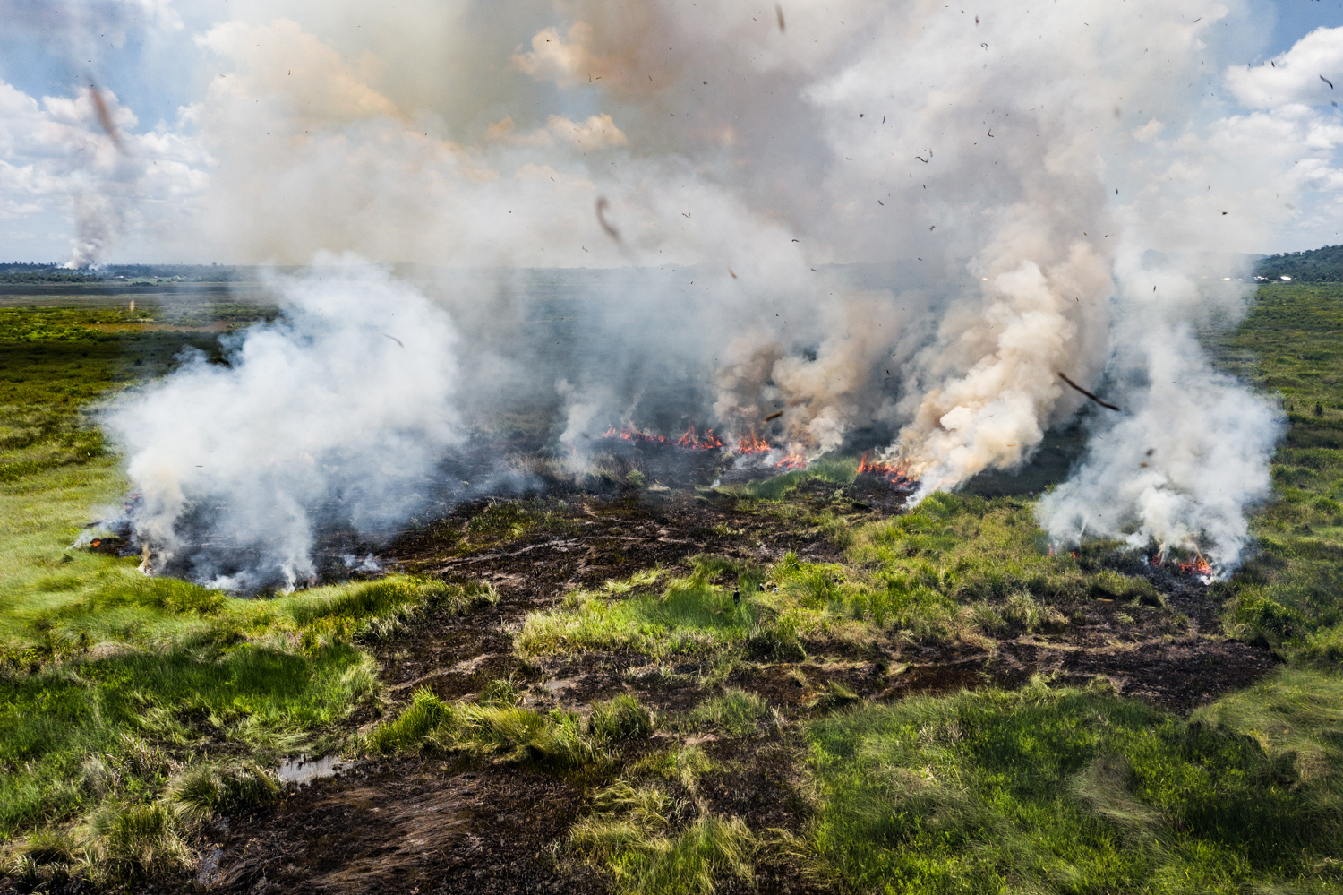 Wildfire in peatlands.