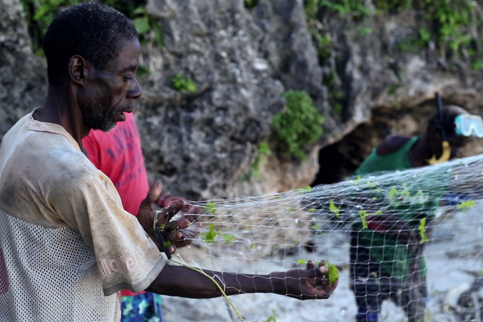 A fisherman with his net.