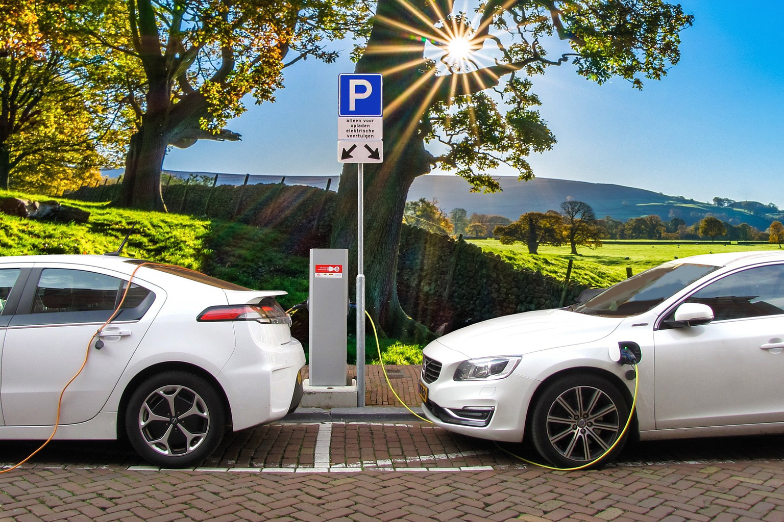 Electric vehicles charging.