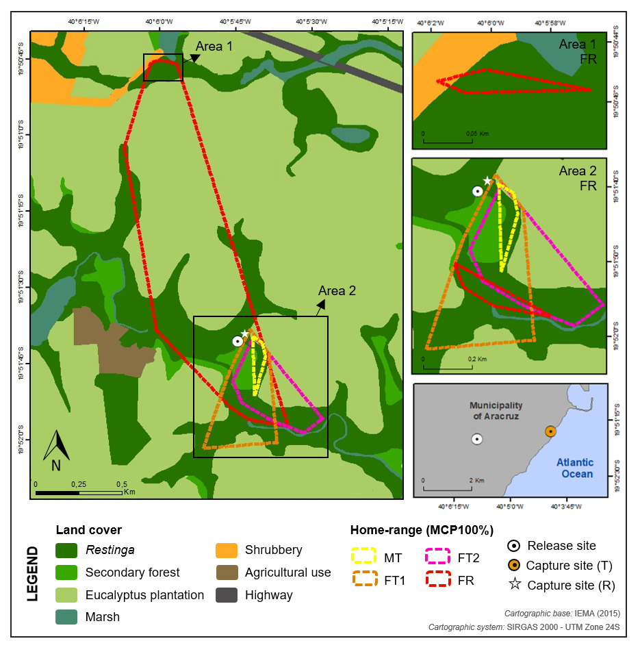 Map showing the ecology in the porcupine's habitat. 