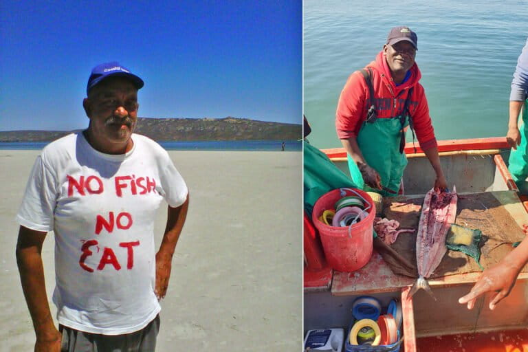 (Left) Langebaan small-scale fisheries leader Norton Dowries and (right) Anthony Stofberg.