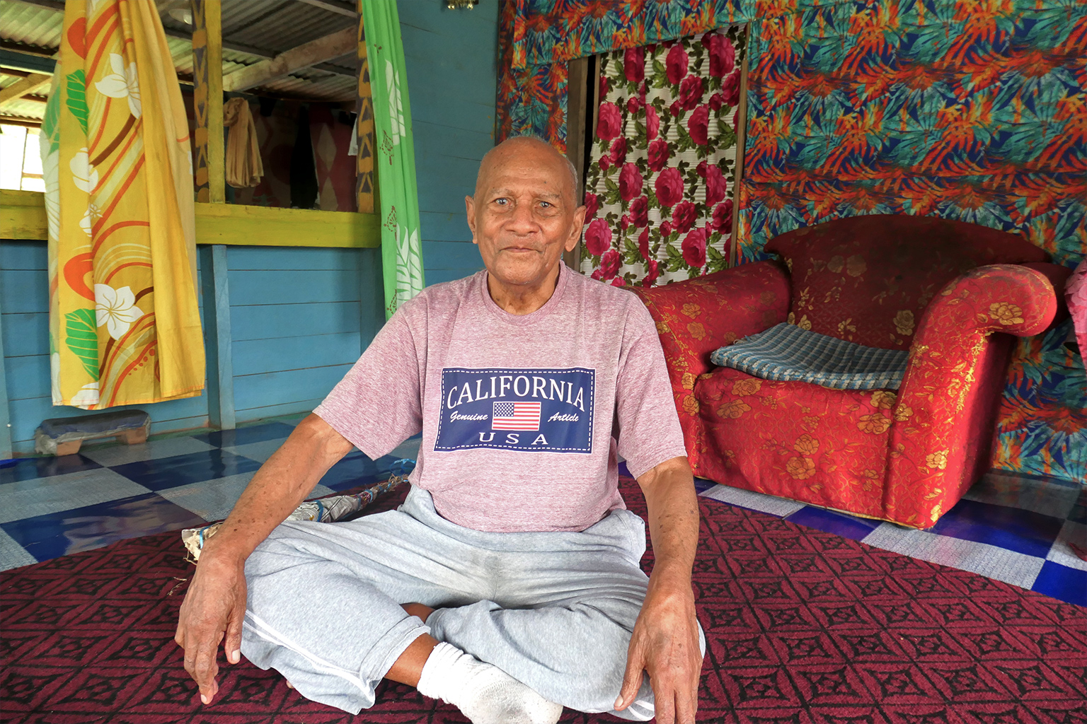 Timoti Ratusaki, the 92-year-old chief of Drawa village