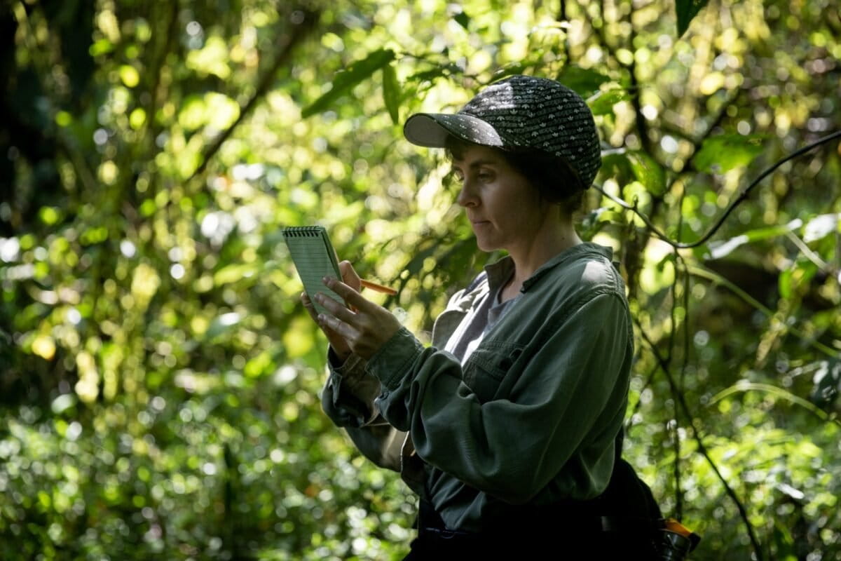 Staff writer Liz Kimbrough reporting from the cloud forests of Intag Valley, Ecuador where communities organized to prevent copper mining in the forest. Photo by Romi Castagnino