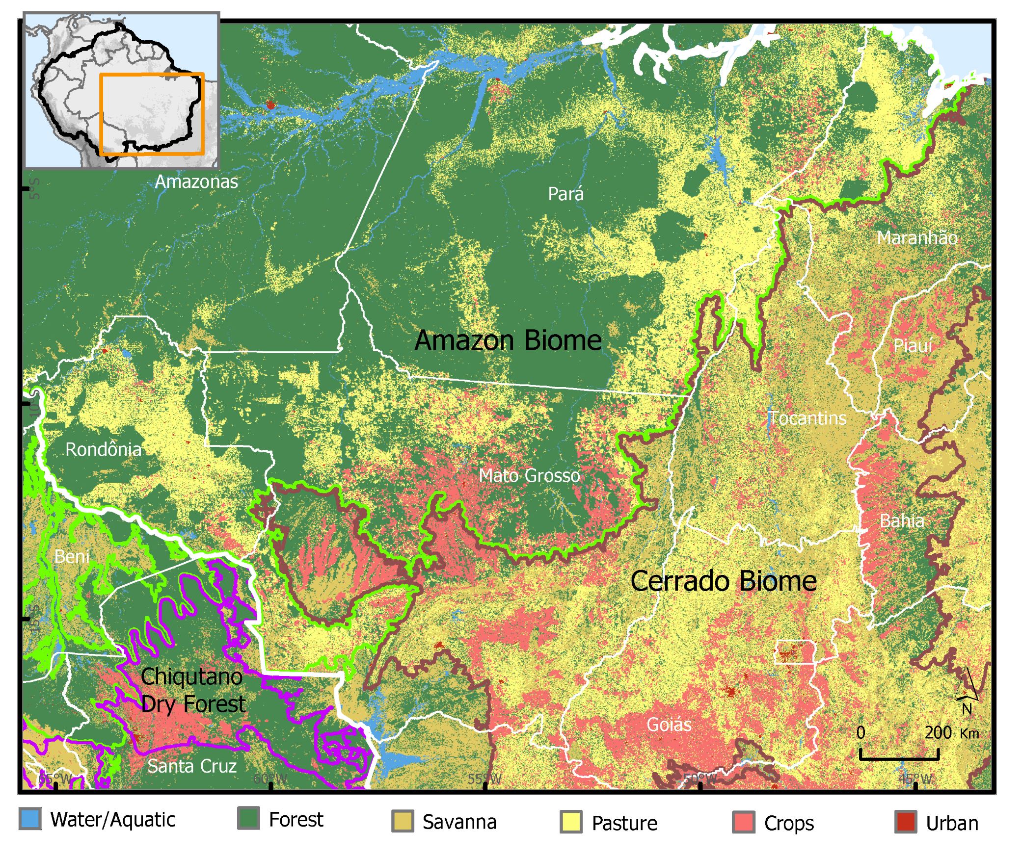 Intensive agriculture in the Pan Amazon: Soy, maize and other field crops