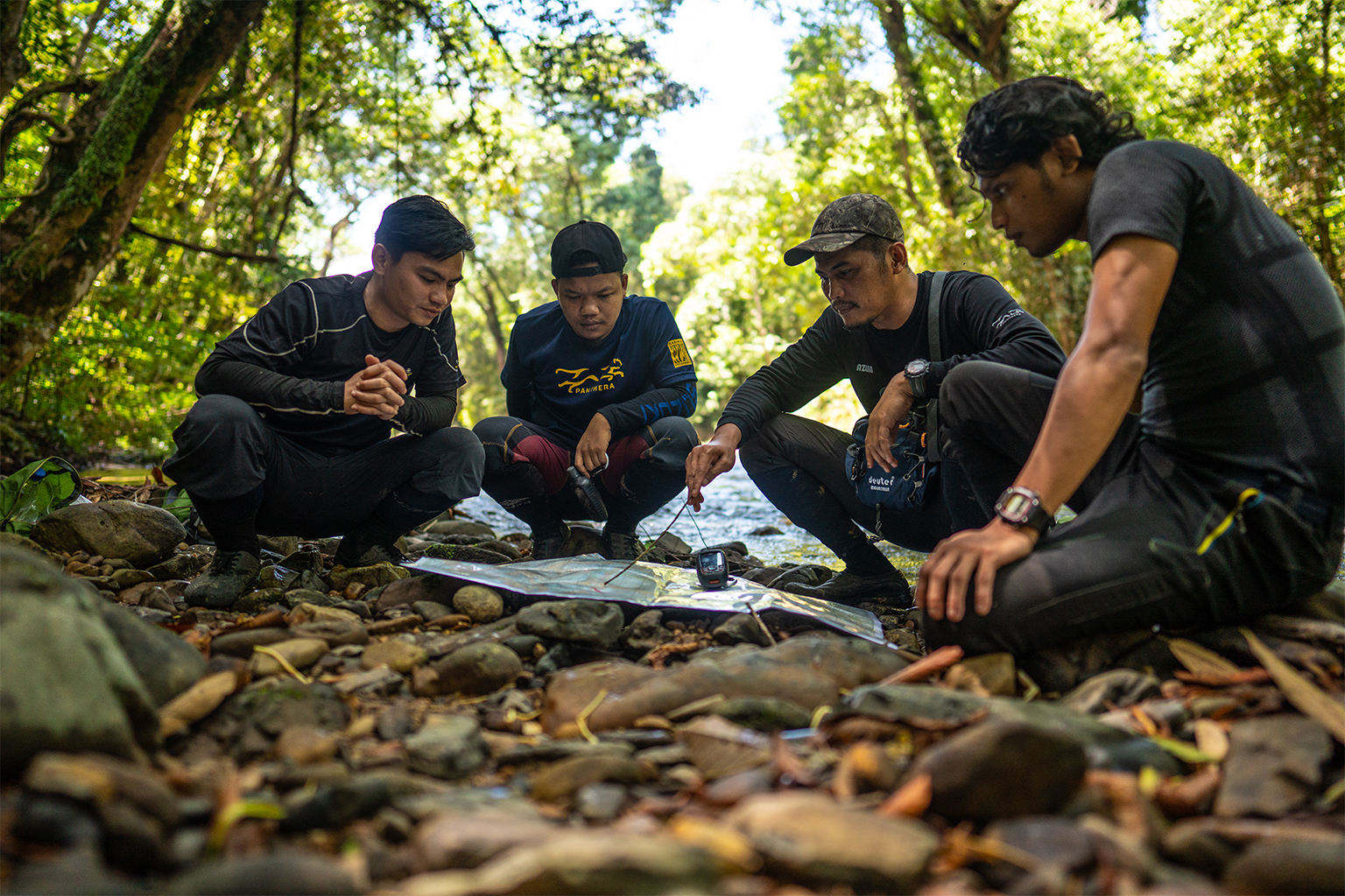 The research team in the field. 