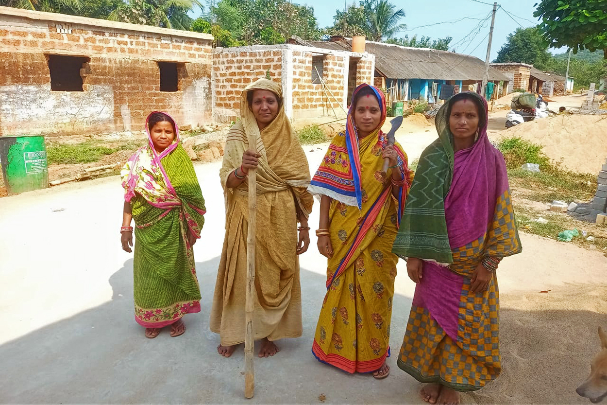 Groups of four women form a forest patrol team in Kodalpalli village in Odisha's Nayagarh district.