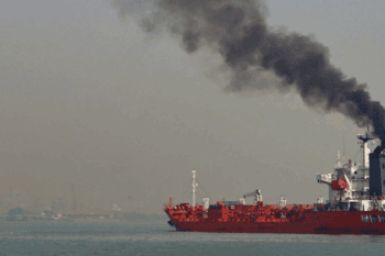 Ships that burn heavy fuel oil emit dirty exhaust containing black carbon. These sooty particles supercharge global heating in polar environments and threaten the livelihoods of Arctic communities. Image by Cyprien Hauser via Flickr (CC BY-ND).