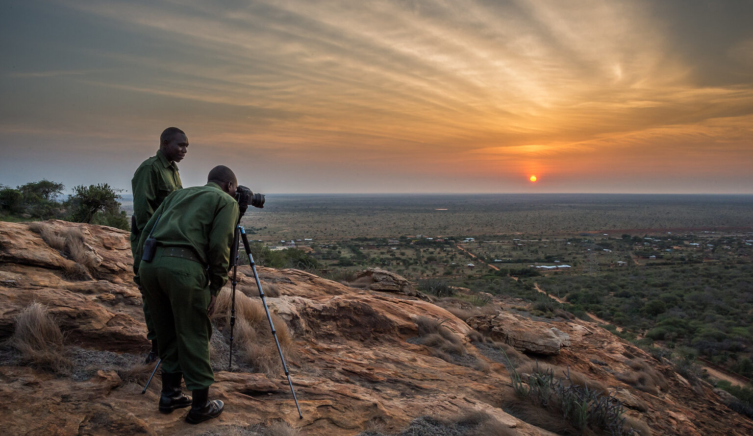 Two rangers in Kasigau Wildlife Sanctuary, Kenya.