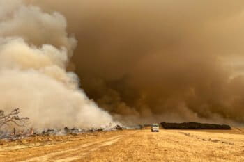 Wildfire on Kangaroo Island, Australia.