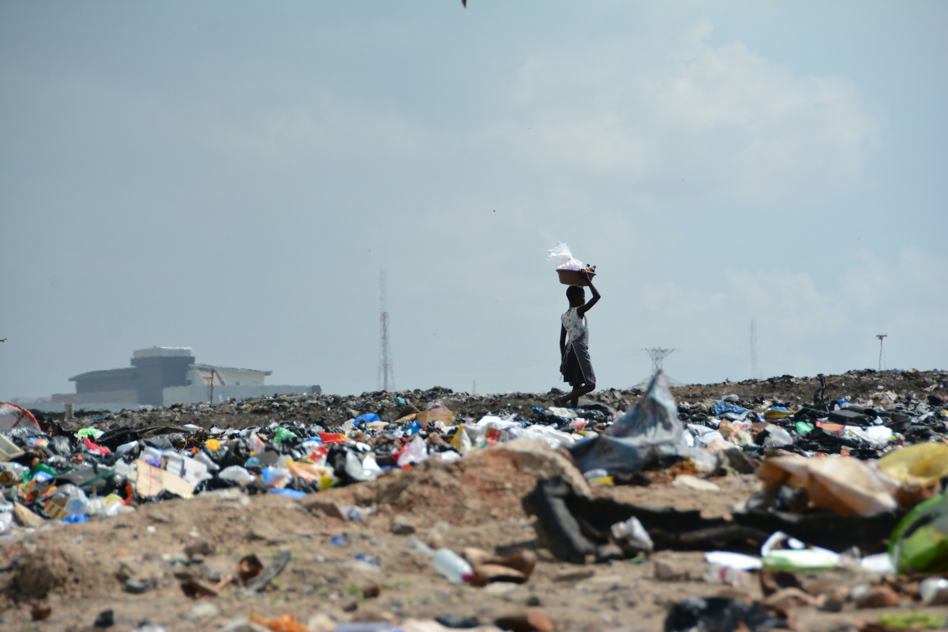 Person in a landfill.