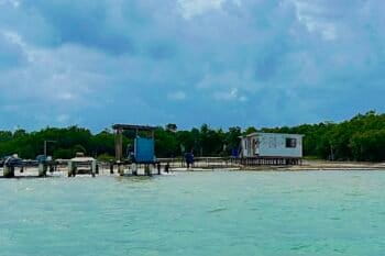 Middle Long Cay fishing outpost. Photo courtesy of Maria Palomares.