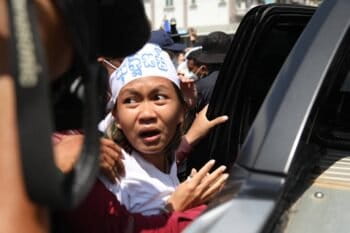 Phuon Keorasmey, 23, a prominent figure in Mother Nature Cambodia, is arrested on July 2, 2024. Image courtesy of Licadho.