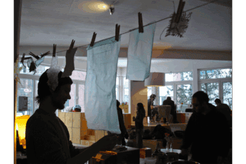 Bioplastics drying during a testing setting.