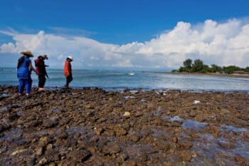 Tourists on St. Martin's Island.