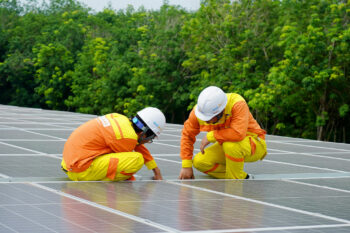 Installation of solar panels.