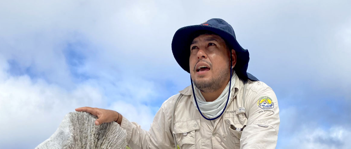 Marco Andres Vizcaino Garcia is a top naturalist guide in the Galápagos National Park and its adjacent marine reserve. Image by Erik Hoffner for Mongabay.